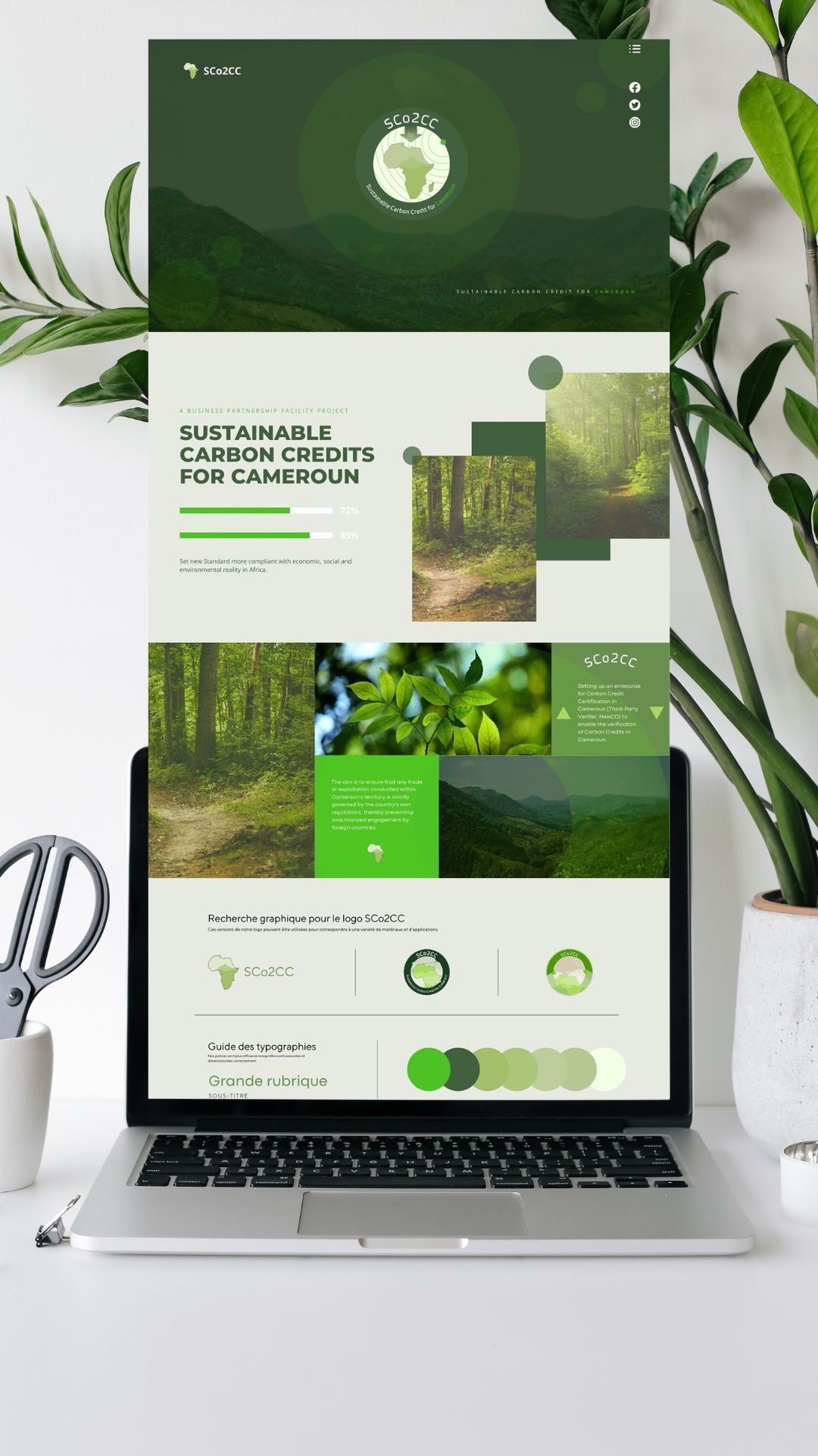 mise-en-situation-page-web-sustainable-carbon-credits-for-cameroun-creation-web-site-et-logotype